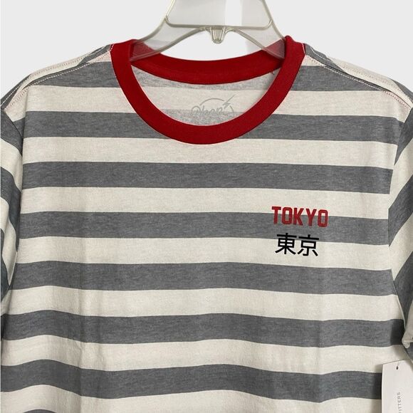 NWT Urban Outfitters Neon Riot Tokyo Stripe Tee Men Size M Short Sleeve Cotton - Picture 3 of 14